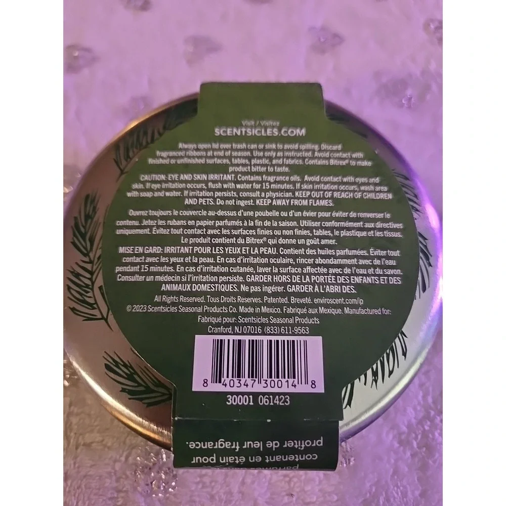 Scentsicles White Winter Fir Flameless‎ Fragrance 2.8 oz Tin Holiday Home Scent